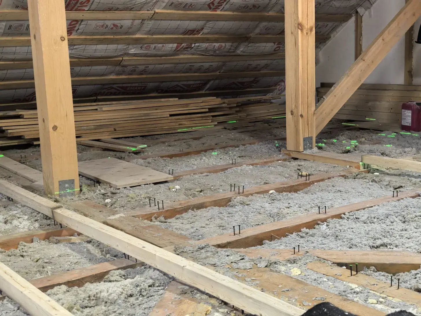 Подготовка пола перед утеплением эковатой — каркас и лаги